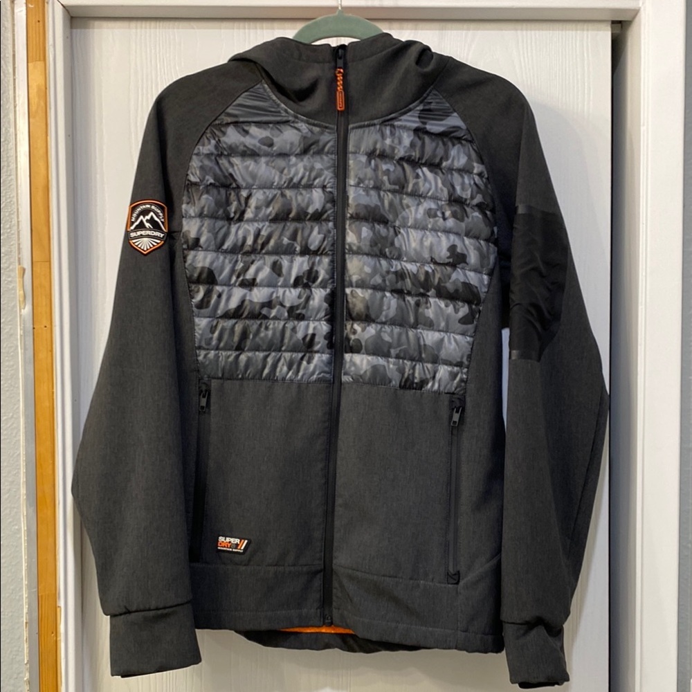 Men’s Mountain Supply SUPERDRY Black and Gray Hooded Jacket